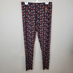 Zinati‎ Lips And Lipsticks Prints Polyester Spandex Ankle Leggings Size 3X/5X